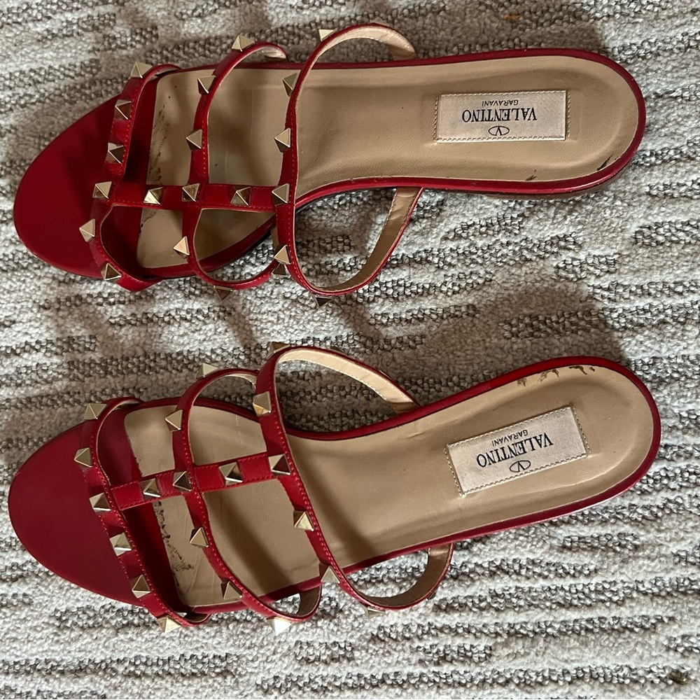 Valentino Women's Red Studded Sandals